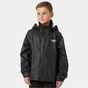 Helly Hansen Big Kid Black Hooded Rain Jacket